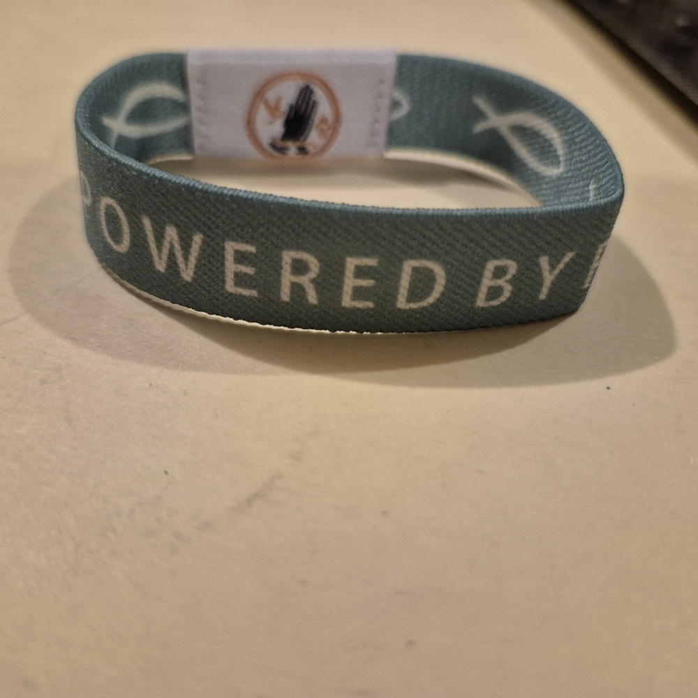 Powered By Faith Elastic Motivational Wristband